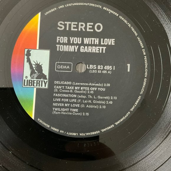 Tommy Garrett: For You With Love Vintage Vinyl Record - Picture 6 of 9